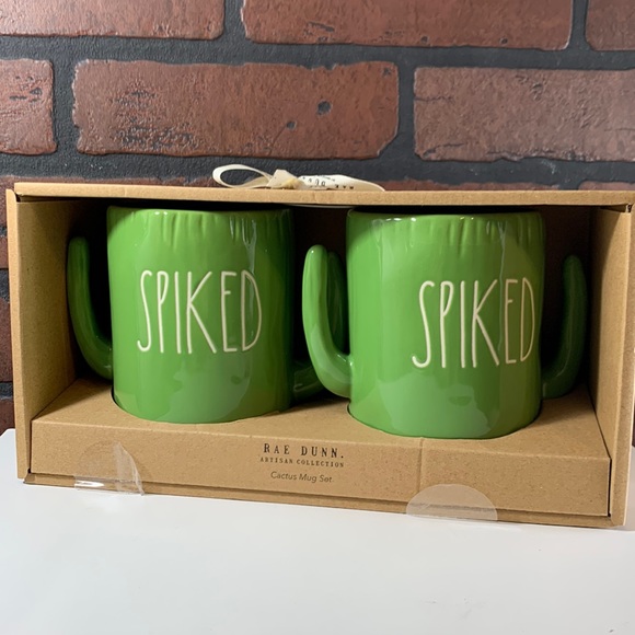 Rae Dunn Other - - NIB set of two Rae Dunn SPIKED cactus mug set 21.6 oz each